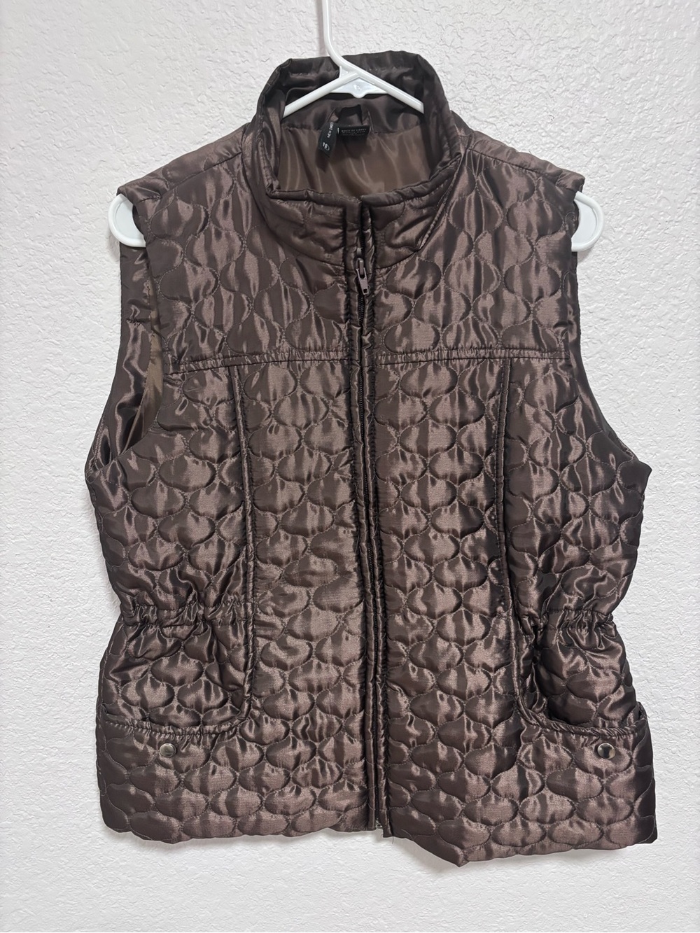 new directions Quilted Brown Sleeveless Puffer Vest